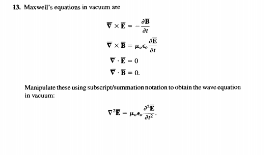 Solved 13. Maxwell's Equations In Vacuum Are At GE Fx Hoeo | Chegg.com