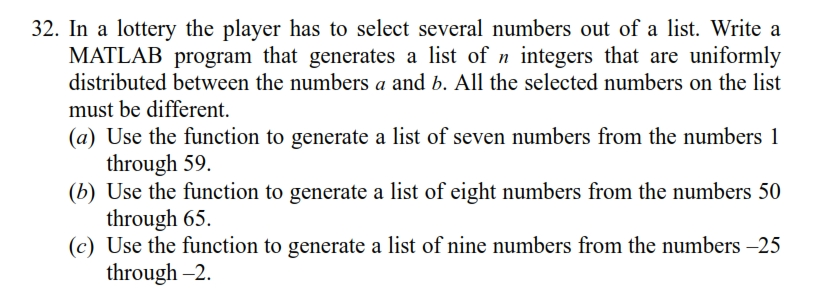 Solved In a lottery the player has to select several numbers | Chegg.com
