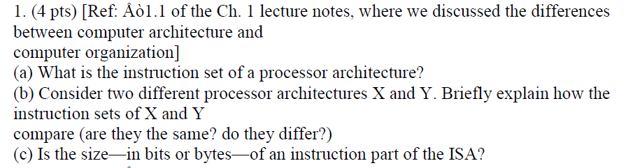 Solved What is the instruction set of a processor | Chegg.com