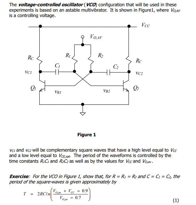 The voltage-controlled oscillator(VCo) configuration | Chegg.com