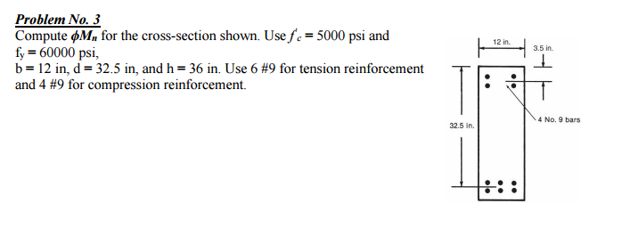 Solved Compute Phi M_n for the cross-section shown. Use f_c | Chegg.com