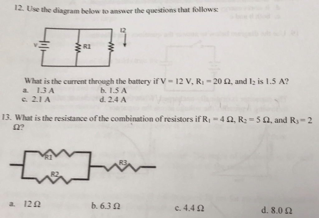Solved 12. Use the diagram below to answer the questions | Chegg.com