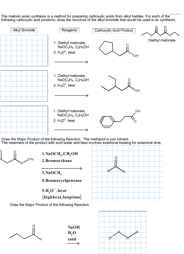 Solved The malonic ester synthesis is a method for preparing | Chegg.com