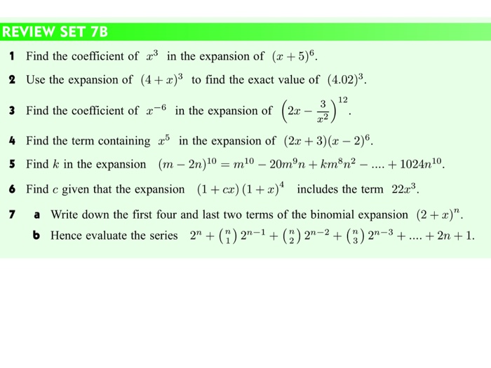 The Smallest Natural Number N Such That The Coefficient Of X In The Expansion Of