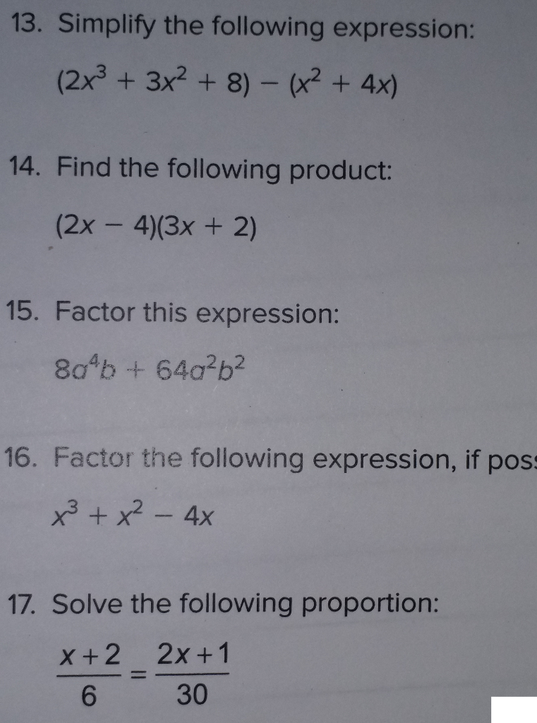 Solved 13 Simplify The Following Expression 2x3 3x2 8 Chegg Solved 13 Simplify The Following Expression 2x3 3x2 8 Chegg
