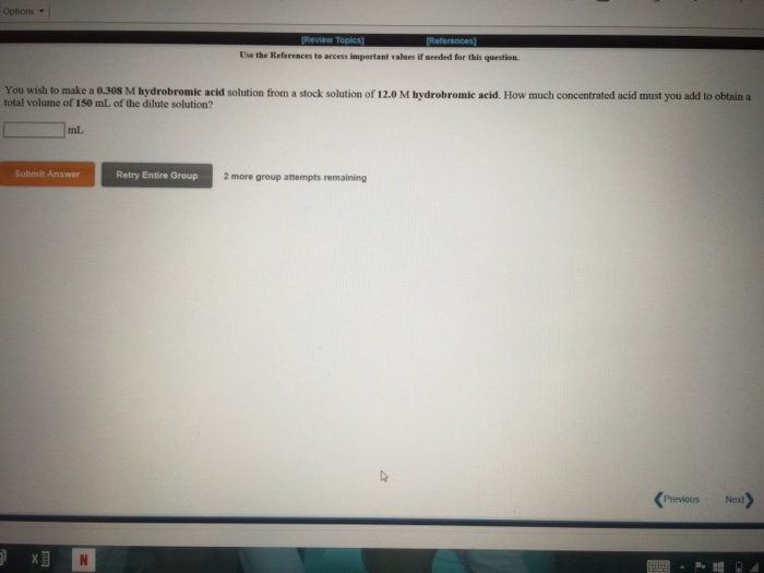 Solved You Wish To Make A 0 306 M Hydroiodic Acid Solution Chegg