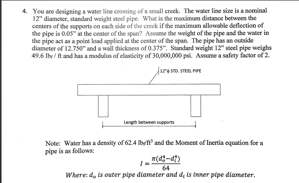 Solved You are designing a water line crossing of a small