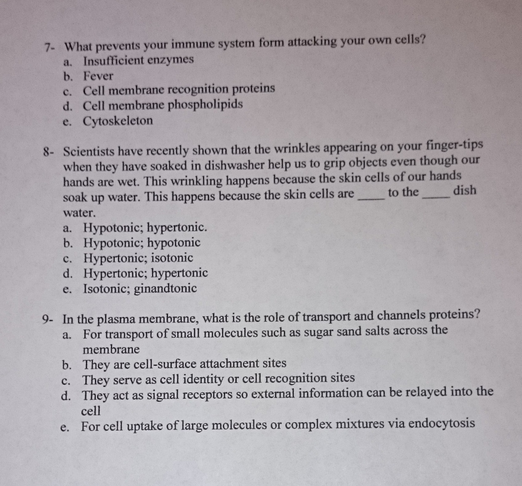 cell biology critical thinking questions