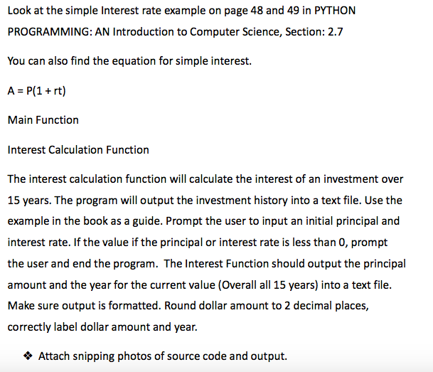 Solved Look at the simple Interest rate example on page 48 | Chegg.com