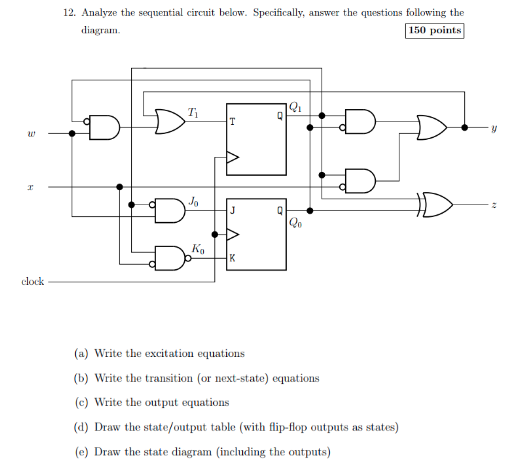 Solved 12. Analyze the sequential circuit below. | Chegg.com
