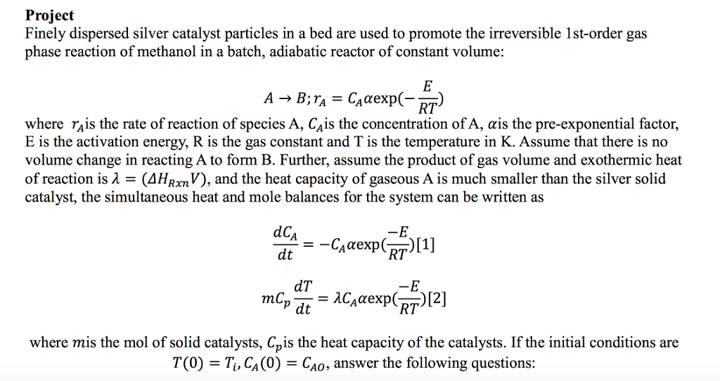 Project Finely dispersed silver catalyst particles in | Chegg.com