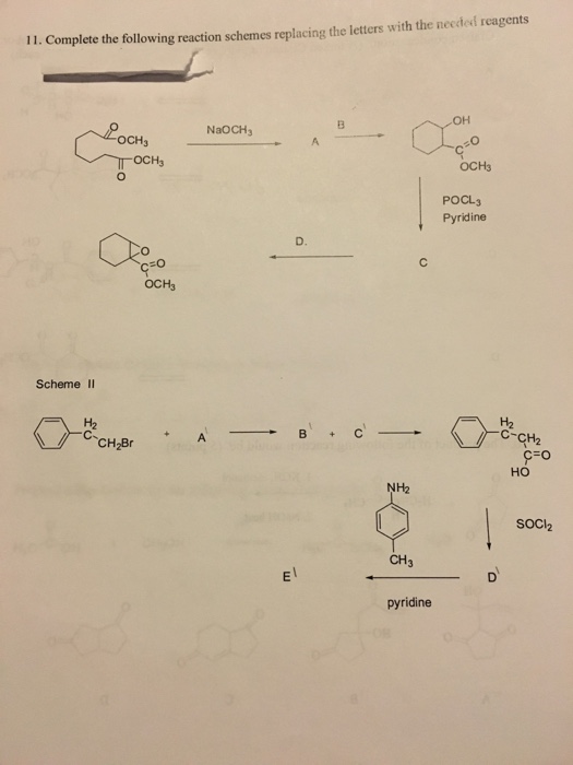 Solved Complete the following reaction schemes replacing the | Chegg.com