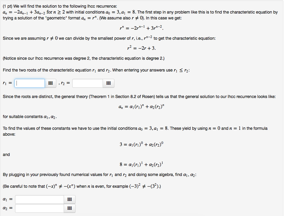 Solved (1 Pt) We Will Find The Solution To The Following | Chegg.com