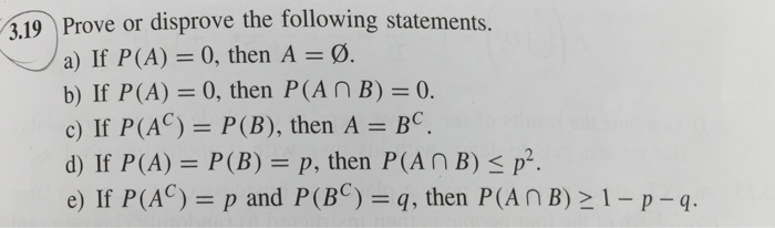 Solved Prove or disprove the following statements. a) If | Chegg.com