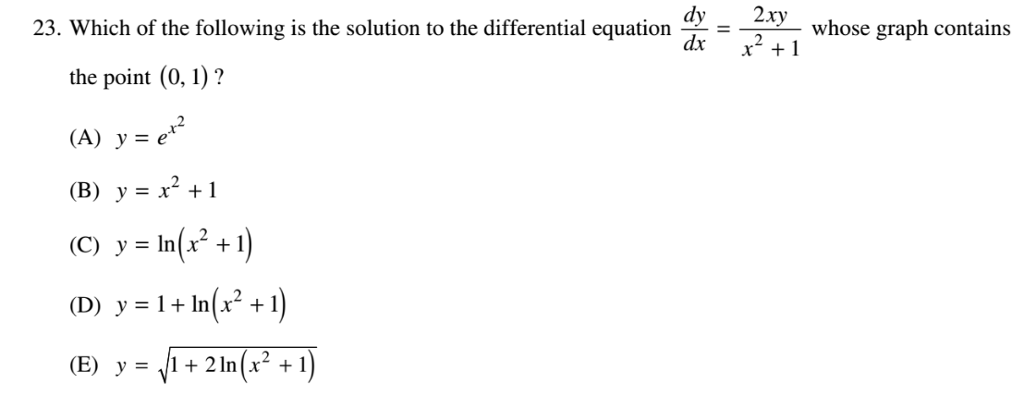 Solved Which of the following is the solution to the | Chegg.com