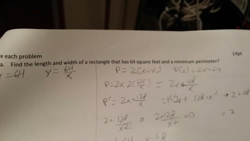 Solved 14pt e each problem a. Find the length and width of a | Chegg.com