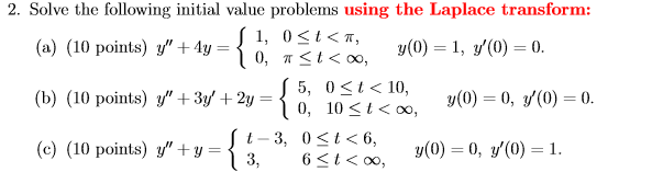 Solved 2 Solve The Following Initial Value Problems Using Chegg