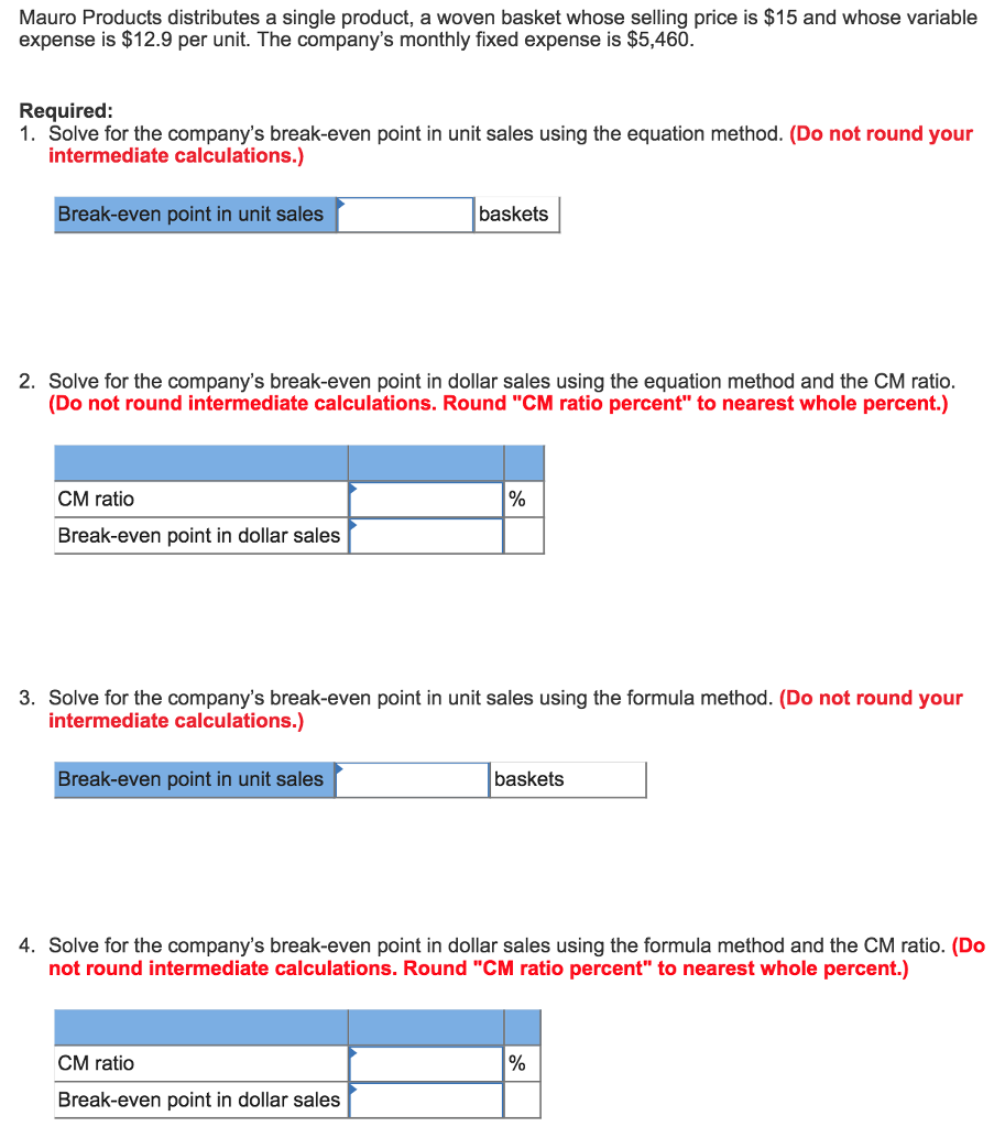 Solved Mauro Products distributes a single product, a woven