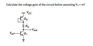 Solved Calculate the voltage gain of the circuit below | Chegg.com