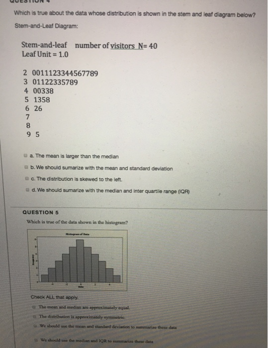 Solved Which Is True About The Data Whose Distribution Is Chegg