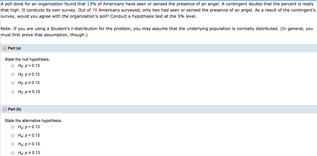 Solved A Poll Done For An Organization Found That 13 Of Chegg