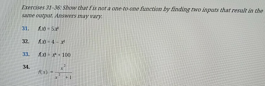 Solved Show that f is not a one-to-one function by finding | Chegg.com