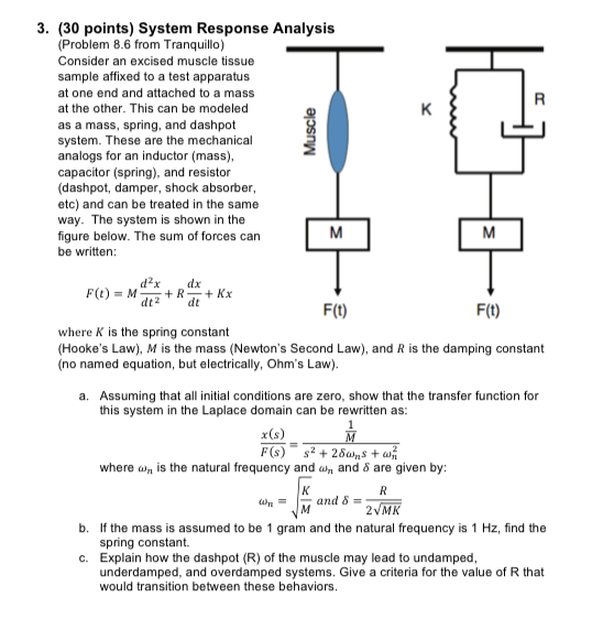 Solved 3. (30 points) System Response Analysis (Problem 8.6 | Chegg.com