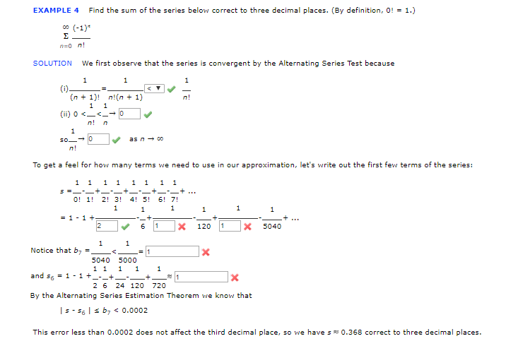 Solved EXAMPLE 4 Find the sum of the series below correct to | Chegg.com