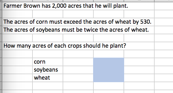 Solved Farmer Brown has 2,000 acres that he will plant. The | Chegg.com