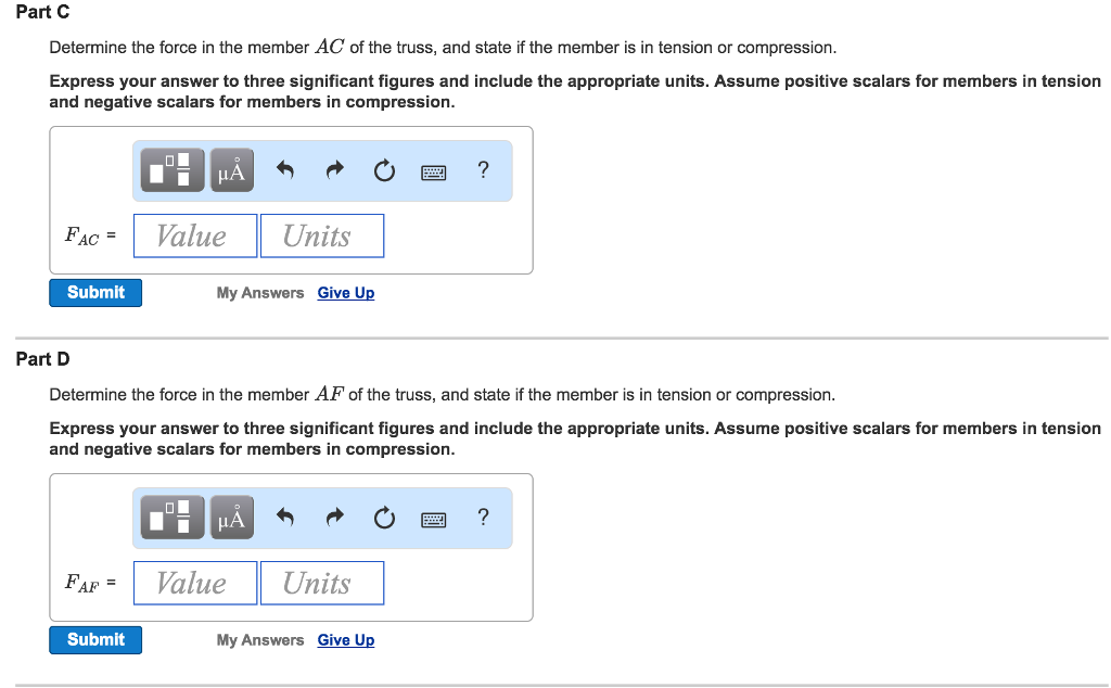 Solved Item 6 Determine the force in each member of the | Chegg.com