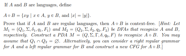 Solved If A And B Are Languages, Define Prove That If A And | Chegg.com