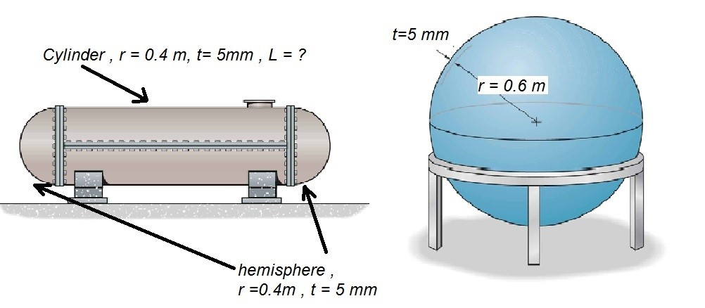 Solved 4 – The Given Two Pressure Vessels Are Subjected To | Chegg.com