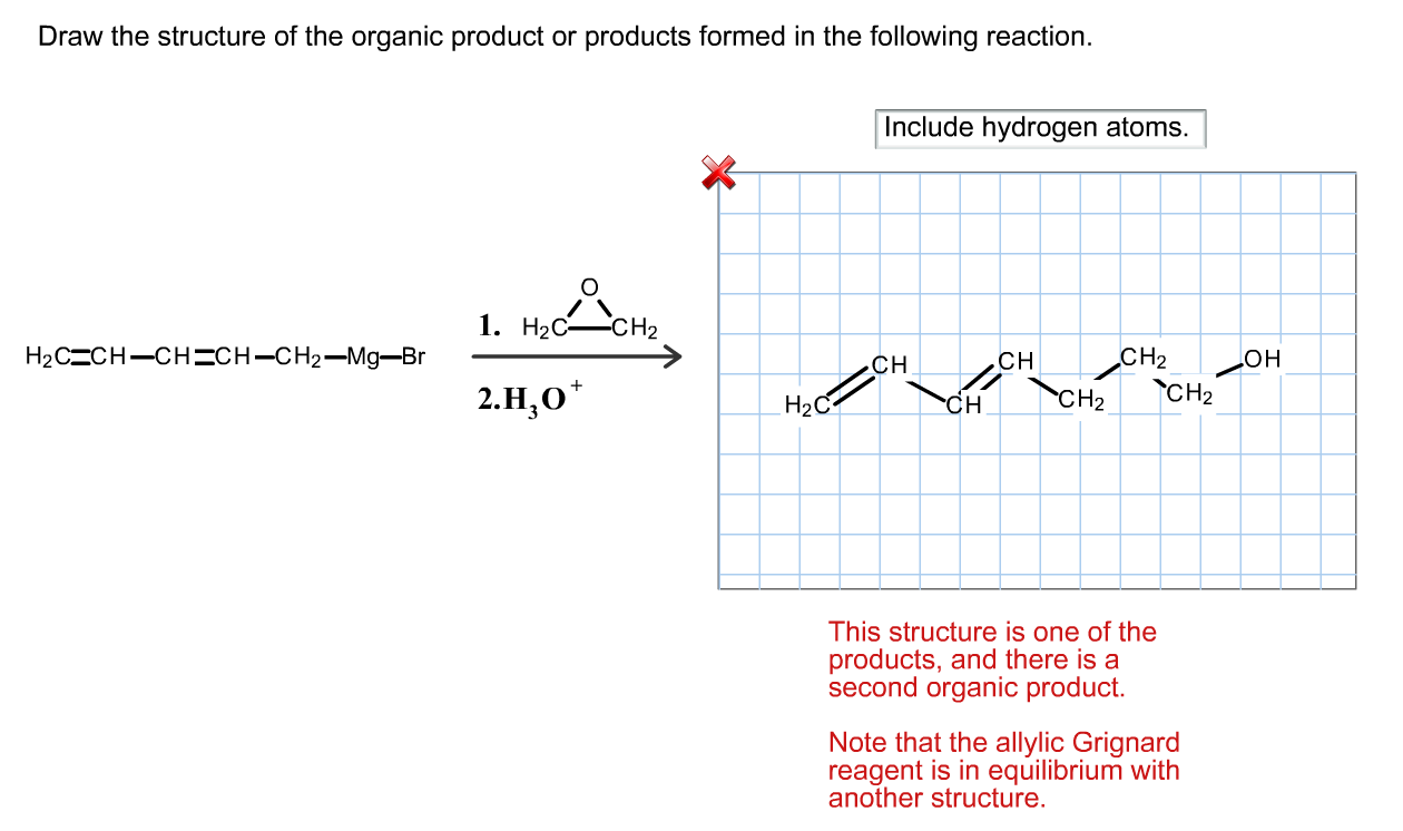 Draw the structure of the organic product or products