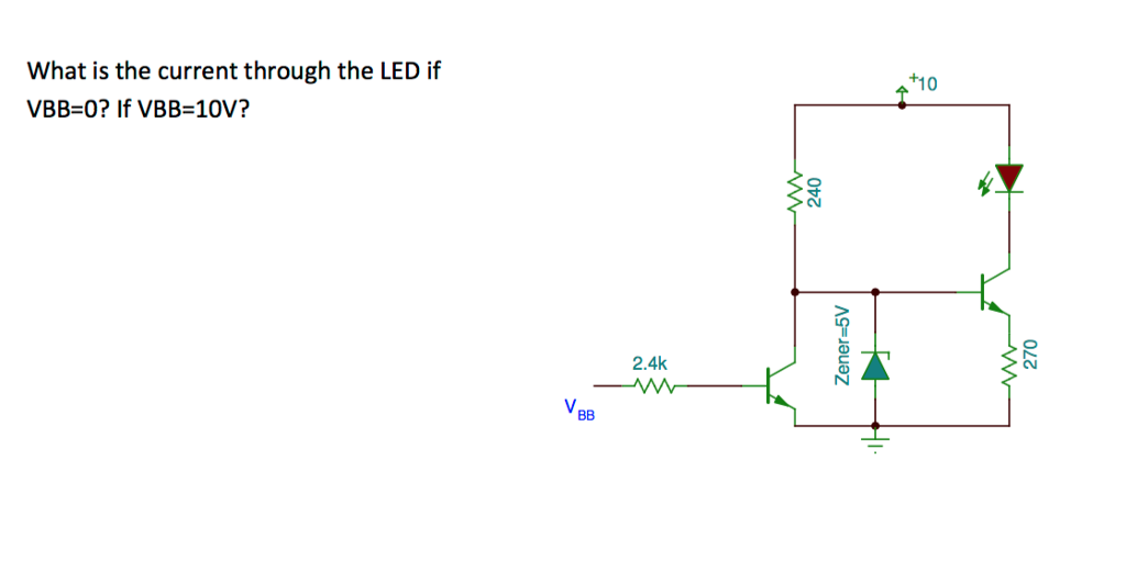Solved What is the current through the LED if VBB0? If