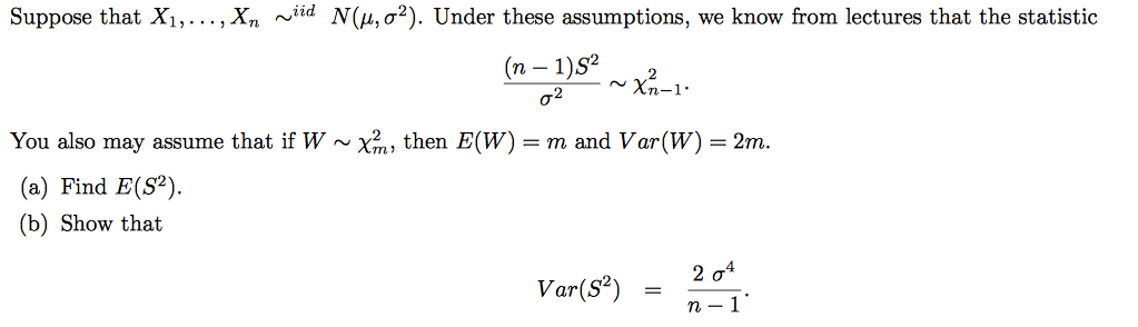 Solved Suppose that X_1,. . . , X_n ~^iid N(mu, sigma^2). | Chegg.com