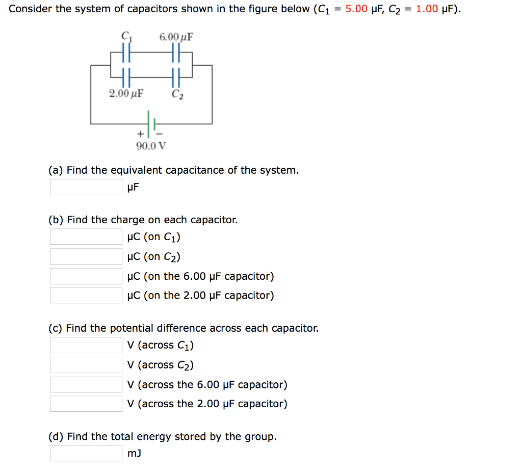 Solved Consider The System Of Capacitors Shown In The Figure | Chegg.com