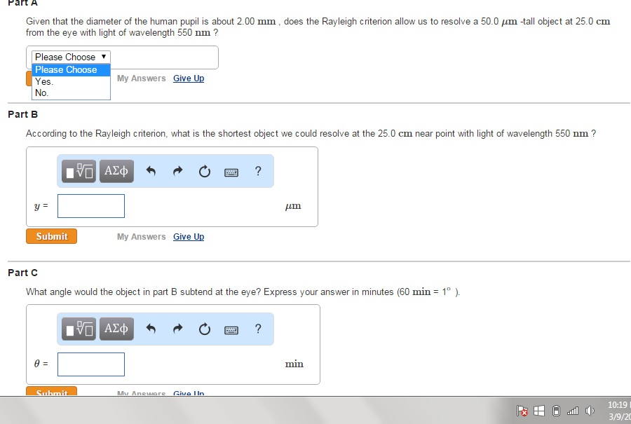 Solved The maximum resolution of the eye depends on the | Chegg.com