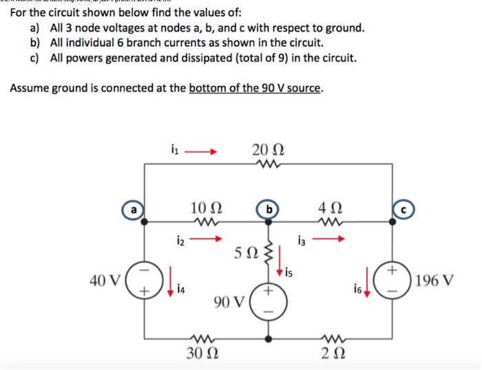 Solved For The Circuit Shown Below Find The Values Of: A) B) | Chegg.com