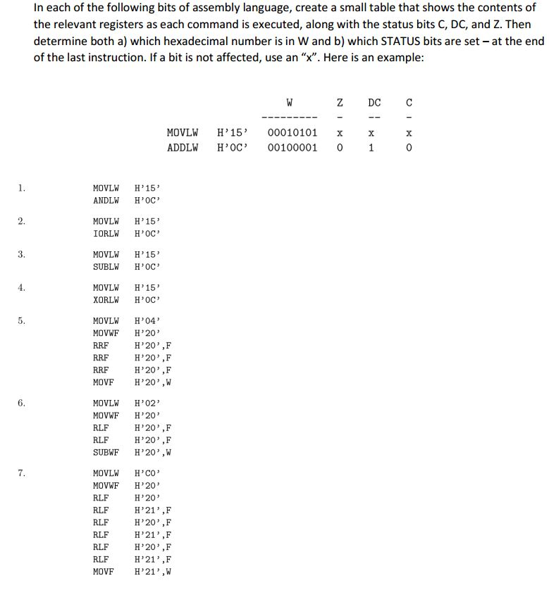 Solved In each of the following bits of assembly language, | Chegg.com