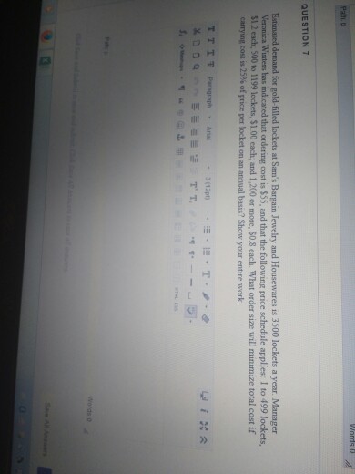 Solved Estimated Demand For Gold Filled Lockets At Sams Chegg Com