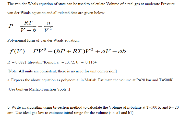 Van Der Waals Equation