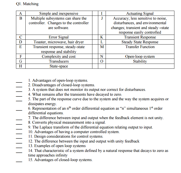 Solved Advantages of open loop systems. Disadvantages of Chegg