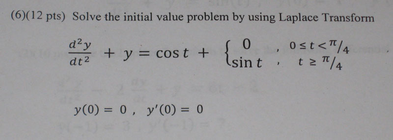 Solved Solve the initial value problem by using Laplace | Chegg.com