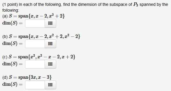 Solved In Each Of The Following Find The Dimension Of The Chegg Solved In Each Of The Following Find The Dimension Of The Chegg