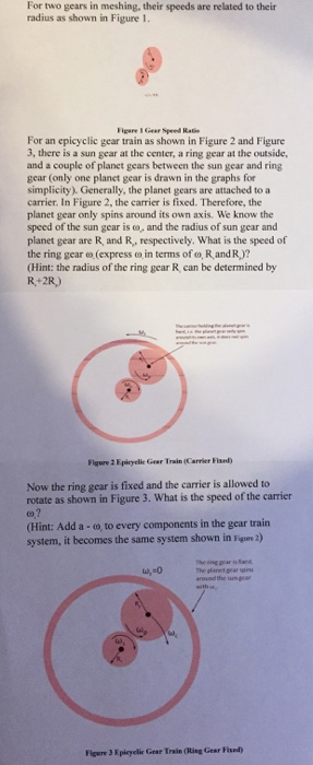 Solved For Two Gears In Meshing Their Speeds Are Related To Chegg Com