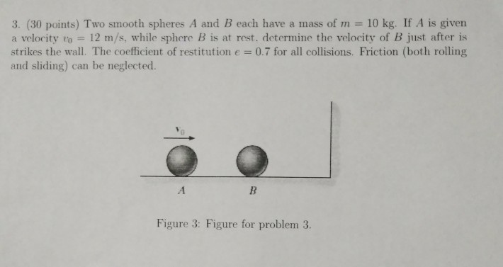 Solved 3, (30 Points) Two Smooth Spheres A And B Each Have A | Chegg.com