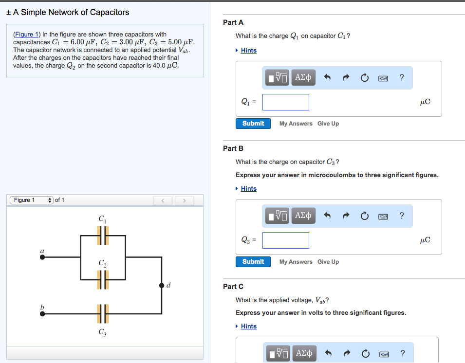 Solved ± A Simple Network of Capacitors Part A (Figure 1) In | Chegg.com