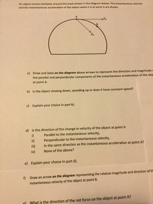 Solved An Object Moves Clockwise Around The Track Shown In | Chegg.com