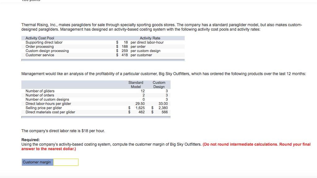 Solved Thermal Rising, Inc., makes paragliders for sale
