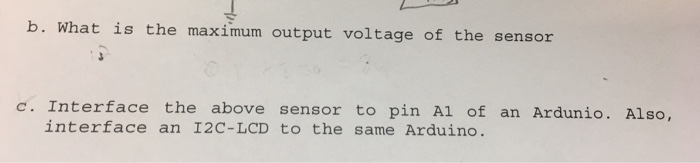The output voltage of a range sensor varies 10mv/cm. | Chegg.com